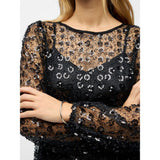 OBJECT Sequin Blouse In Black