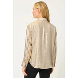 Olesen Shimmer Collared Shirt in Gold