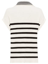 Olsen Chloe Fit Striped Pullover with Collar
