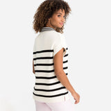 Olsen Chloe Fit Striped Pullover with Collar