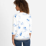 Olsen Clara Fit Watercolour Leaf Sweatshirt Off White