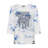 Olsen Clara Fit Watercolour Leaf Sweatshirt Off White