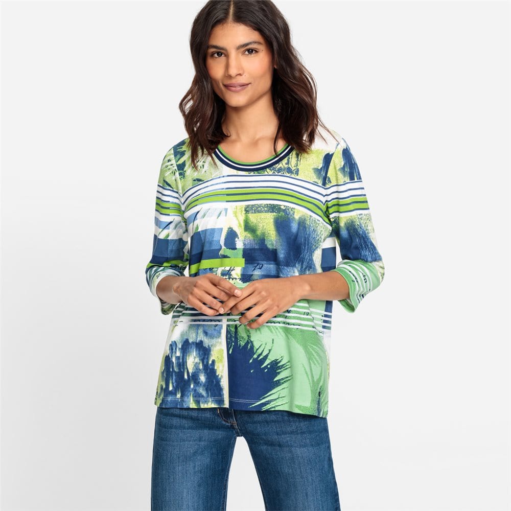Olsen Crew neck top with 3/4 sleeves in Hannah fit