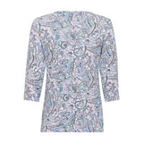Olsen Edda Fit Paisley Print Top Blue