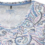 Olsen Edda Fit Paisley Print Top Blue