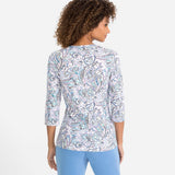 Olsen Edda Fit Paisley Print Top Blue