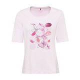 Olsen Edda Fit Short-sleeved Top With Frontal Floral Print