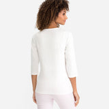 Olsen Edda Fit Top With Frontal Print and 3/4 Sleeves