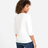 Olsen Edda Fit Topo With Placement Flower Print Off White