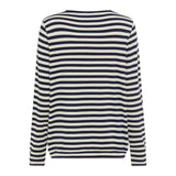 Olsen Embellished Diagonal Striped T-Shirt In Navy
