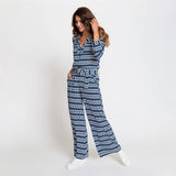 Olsen Geometric Printed Shirt With Long Sleeves in Indigo
