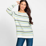 Olsen Jumper with horizontal stripes in Henny fit in Green