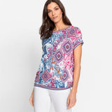 Olsen Paisley Print Top in Clara Fit
