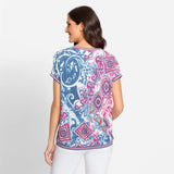 Olsen Paisley Print Top in Clara Fit