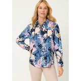 Olsen Palm Shirt In Blue Multi