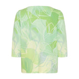 Olsen Patterned top with crew neck in Henny straight fit in Green
