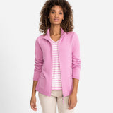 Olsen Ribbed Jacket With Zip Pink