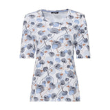 Olsen Round Neck Top With Floral Print in Edda Fit