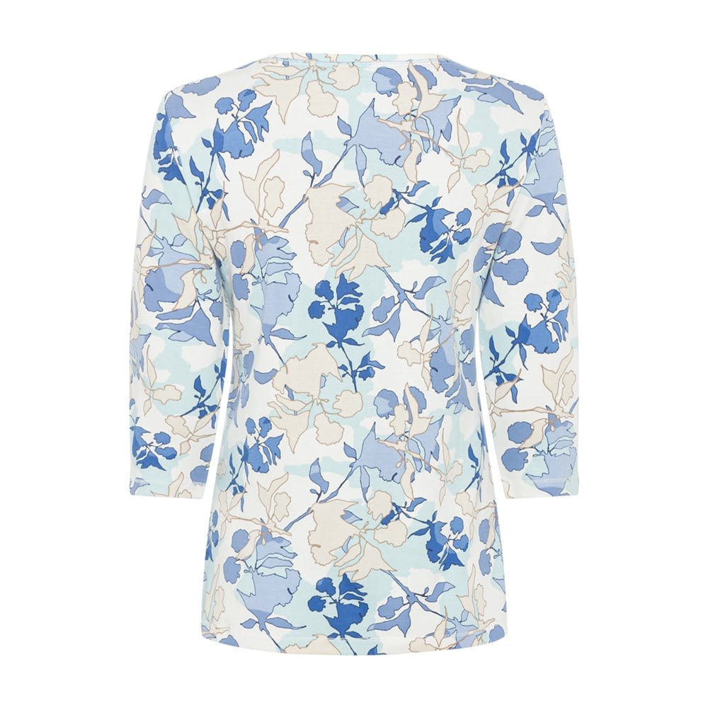 Olsen Round neck top with floral print in Edda fit