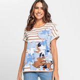 Olsen Round Neck Top With Short Sleeves in Cosima Fit