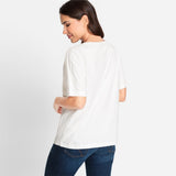 Olsen Sequin Motif Top in Cosima fit in White