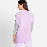 Olsen Slightly wider cut cardigan in Chloe fit with patch pockets in Lilac