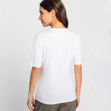 Olsen Slim Fit Top in Edda Fit With Frontal Print