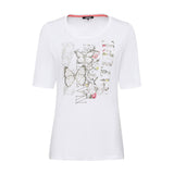 Olsen Slim Fit Top in Edda Fit With Frontal Print