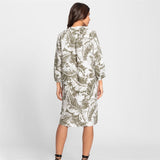 Olsen Straight Cut Leaf Print Dress