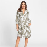 Olsen Straight Cut Leaf Print Dress