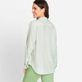 Olsen Striped Shirt With Frontal Pockets in Green