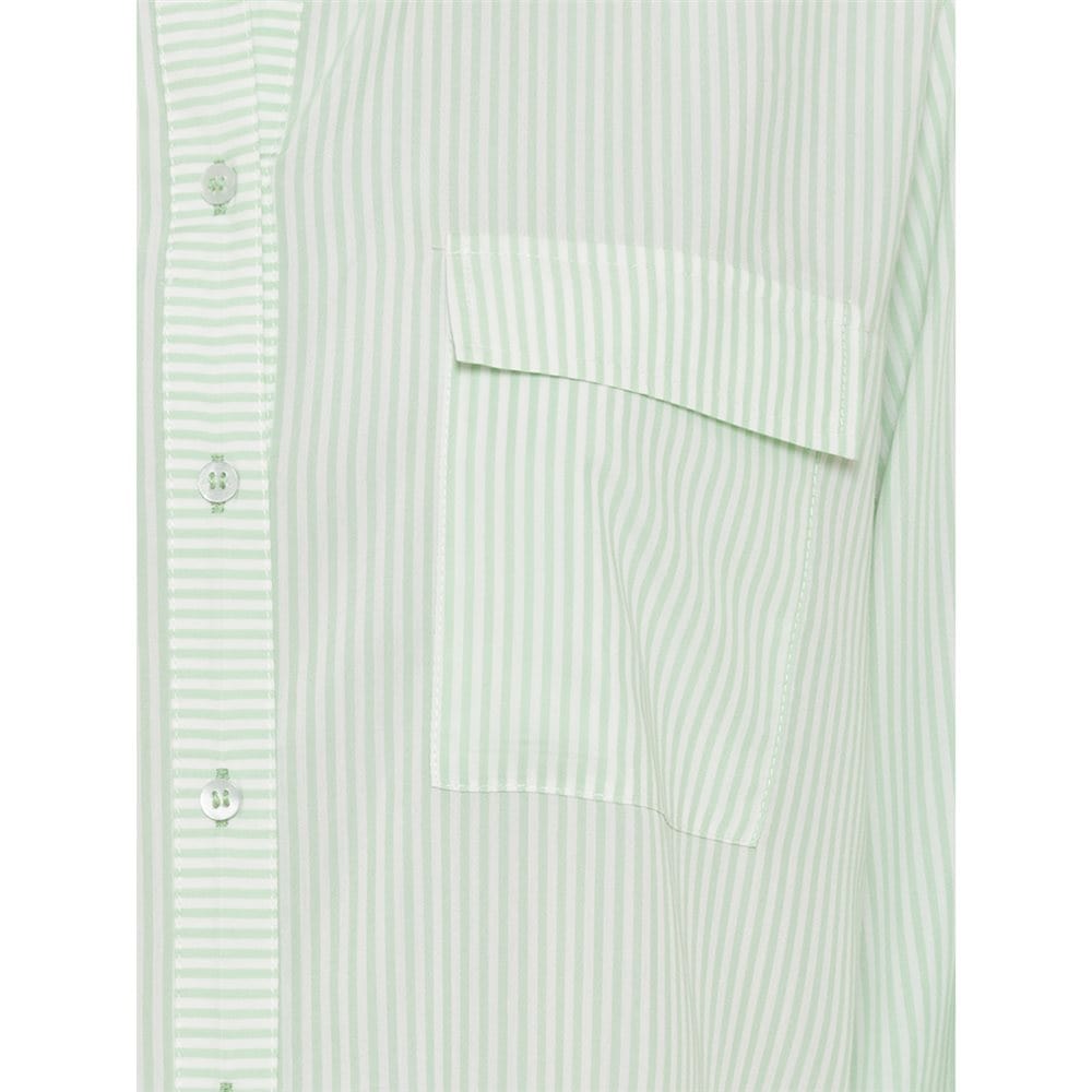 Olsen Striped Shirt With Frontal Pockets in Green