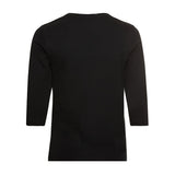 Olsen V Neck Top With ¾ Sleeve and Decorative Neckline