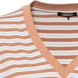 Olsen V-neck Top with stripes in Cosima Fit