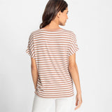 Olsen V-neck Top with stripes in Cosima Fit