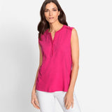 Olsen Vest Top With embroidery Neckline in Hannah Fit