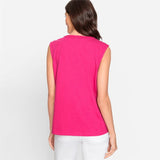 Olsen Vest Top With embroidery Neckline in Hannah Fit