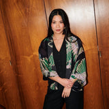 One Hundred Stars Crane Emerald Kimono