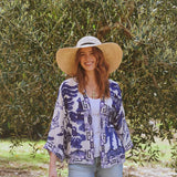 One Hundred Stars Giant Willow Kimono In Blue