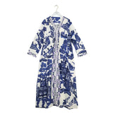 One Hundred Stars Giant Willow Pinch Pleat Dress In Blue