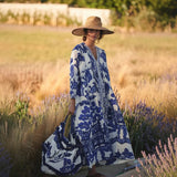 One Hundred Stars Giant Willow Pinch Pleat Dress In Blue