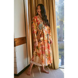One Hundred Stars Gown In Fans Scarlet