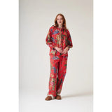 One Hundred Stars Poplin Pyjama Set In Primula Berry