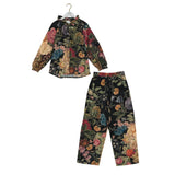 One Hundred Stars Poplin Pyjama Set In Primula Black