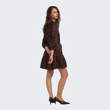 ONLY ONLALENA 3/4 Mini Short Dress In Deep Mahogany