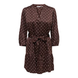 ONLY ONLALENA 3/4 Mini Short Dress In Deep Mahogany