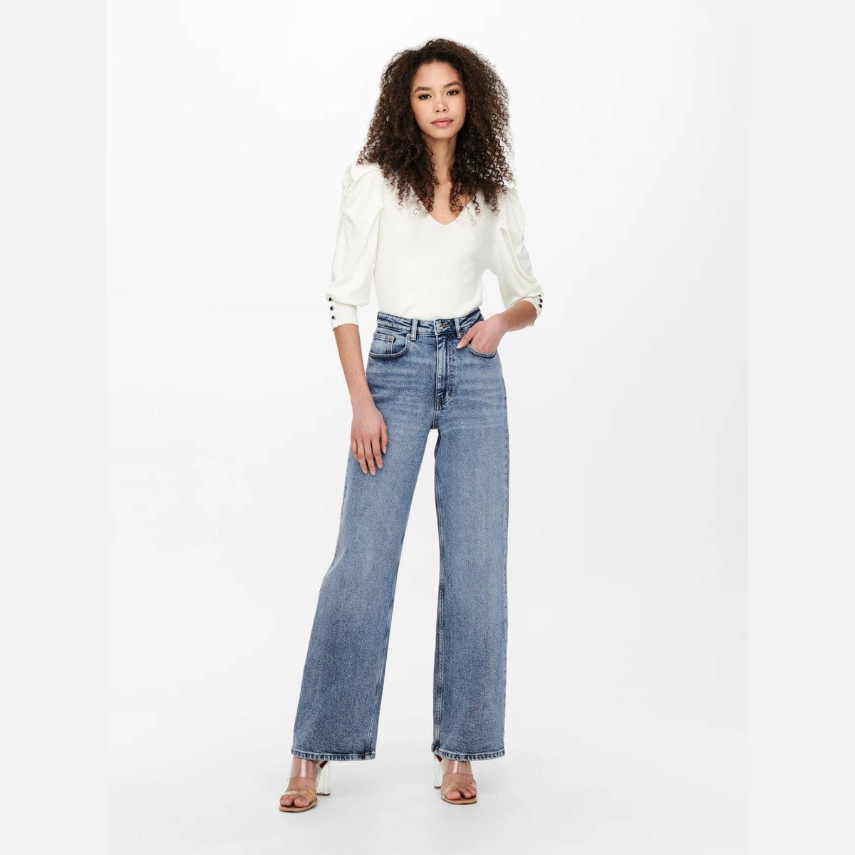 ONLY ONLBLUSH MID - Jeans A Zampa - Medium Blue Denim/blu Denim
