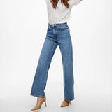 ONLY ONLJUICY High waist Wide Leg Fit Jeans In Medium 30 Length