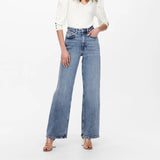ONLY ONLJUICY High waist Wide Leg Fit Jeans In Medium 30 Length