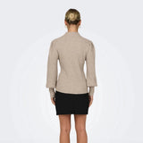 ONLY Onlkatia High Neck Knitted Pullover in Brown Mocha Meringue
